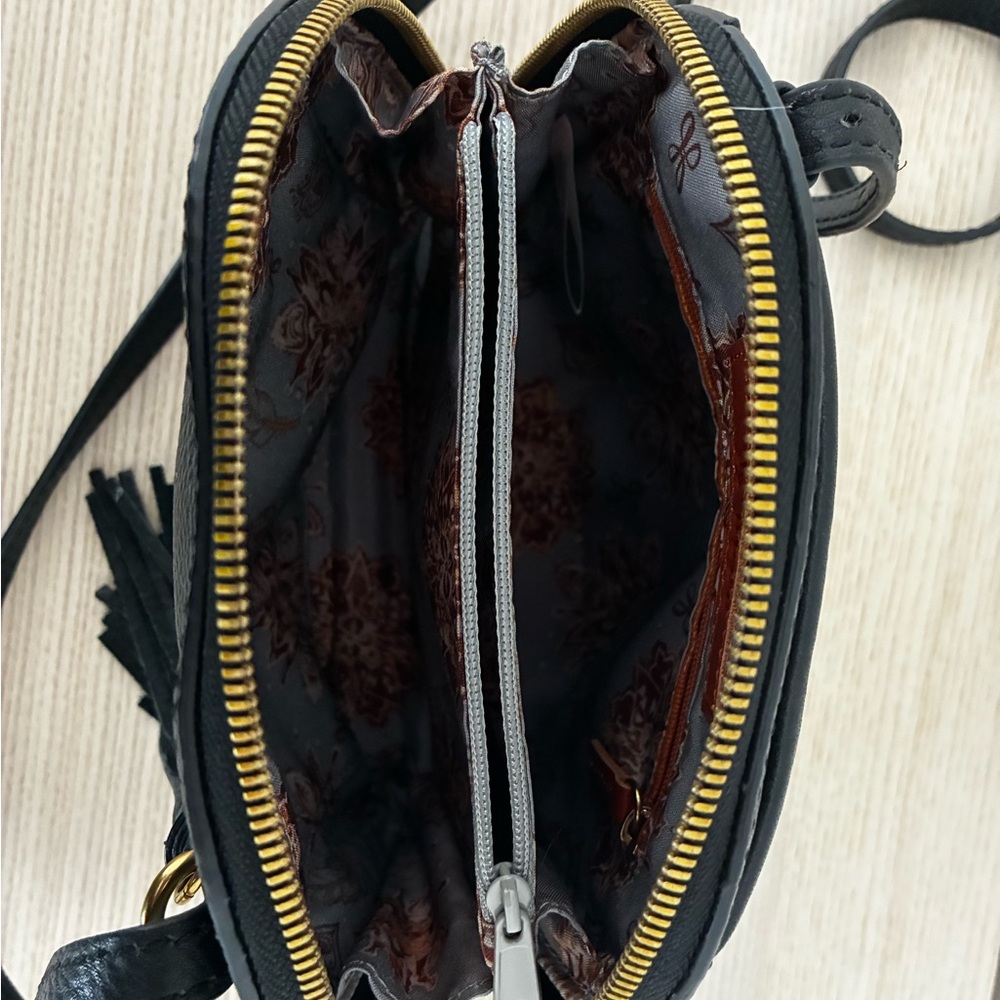 HOBO Black Leather Crossbody Bag with Tassel - Picture 4 of 4